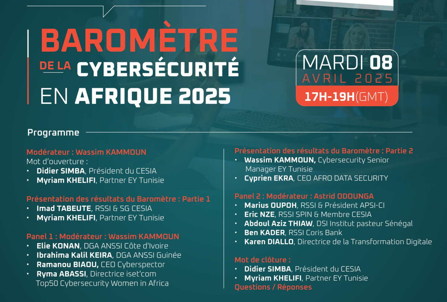 Découvrez le programme complet du webinaire de publication officielle de la 5ᵉ édition du baromètre de la cybersécurité en Afrique